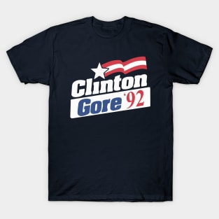 Clinton Gore 1992 Vintage Presidential Campaign Button T-Shirt